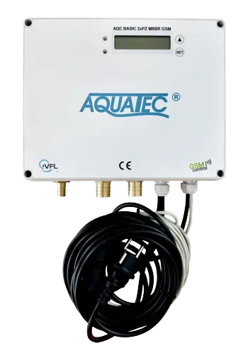 Unidades de control para plantas de tratamiento de aguas residuales Aquatec VFL AT MBBR AQC MBBR GSM